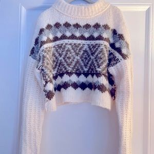 Free people cropped oversized sweater